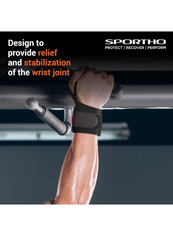 Nivia Weight Lifting Wrist Wraps with Thumb Loop (Red) – Adjustable Gym Wrist Support Straps for Men & Women, Compression Wrist Bands for Strength Training, CrossFit, Powerlifting & Workout - Image 3